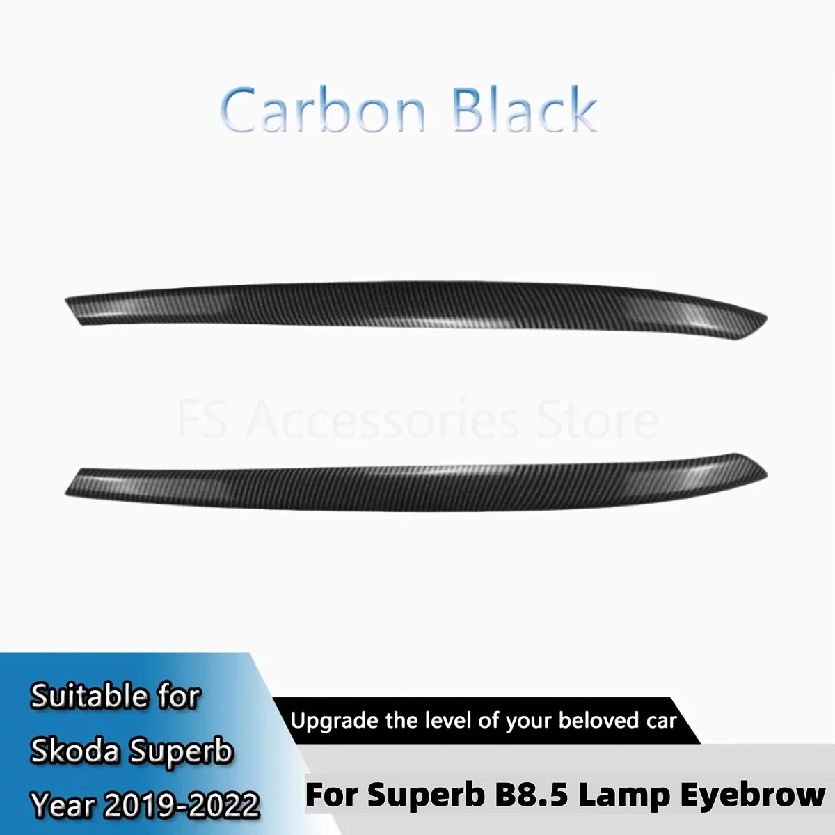 1Pair Black ABS Headlight Eyebrow Trim For Skoda Superb B8.5 2019-2022 Exterior Styling Decoration Car Modification Accessories