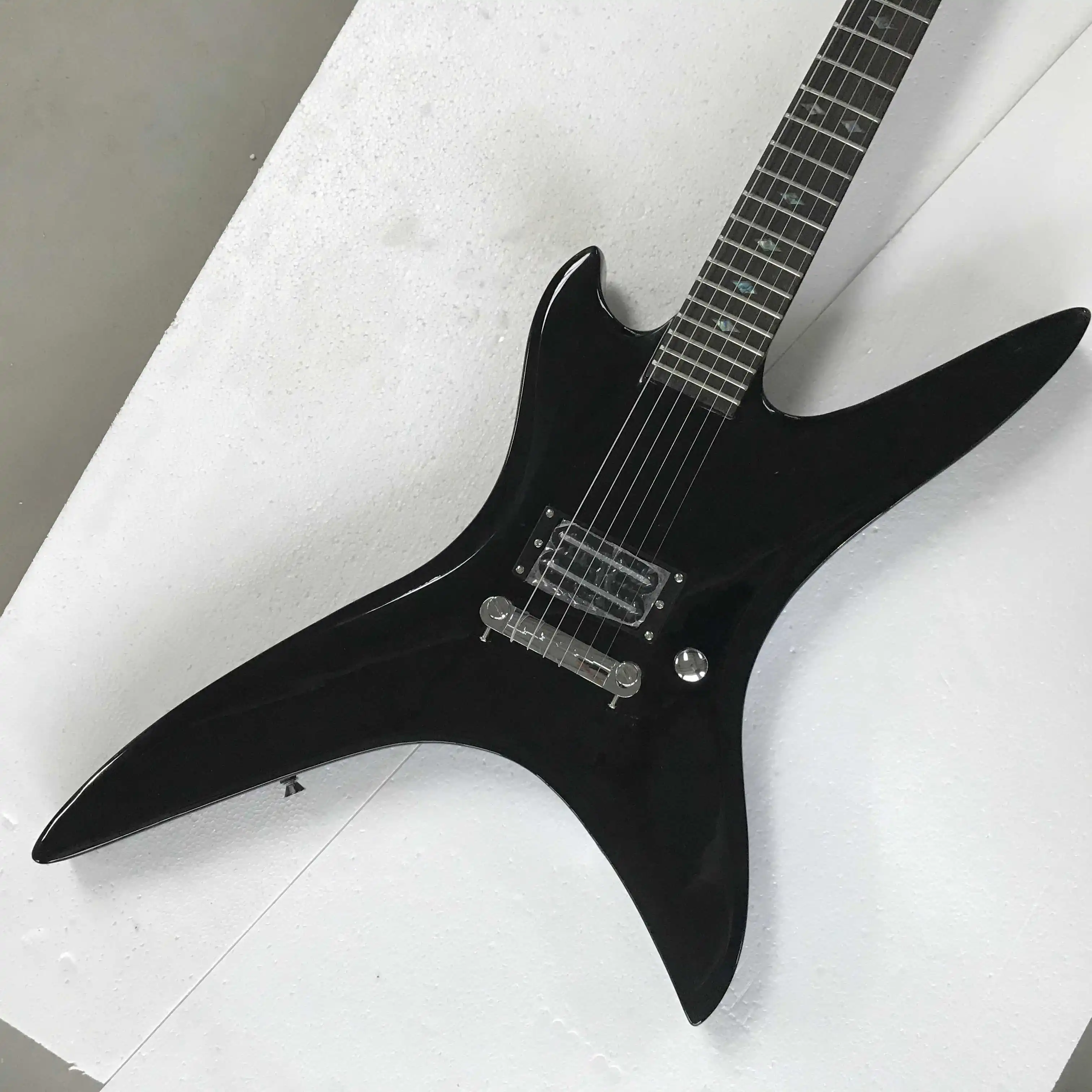 Free shipping,Black , special-shaped, white decoration, electric guitar,2022 new pop, high-end custom