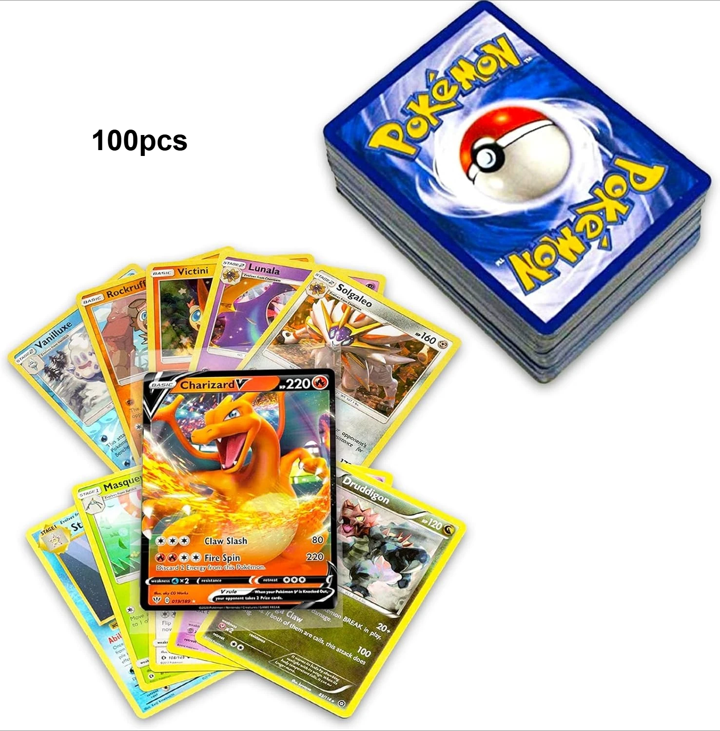 

100 Pcs Pokemon Cards From Copag Any Combination 3.55*2.55 inches Pikachu Lucario Charizard Rayquaza Dragonite Greninja Gengar