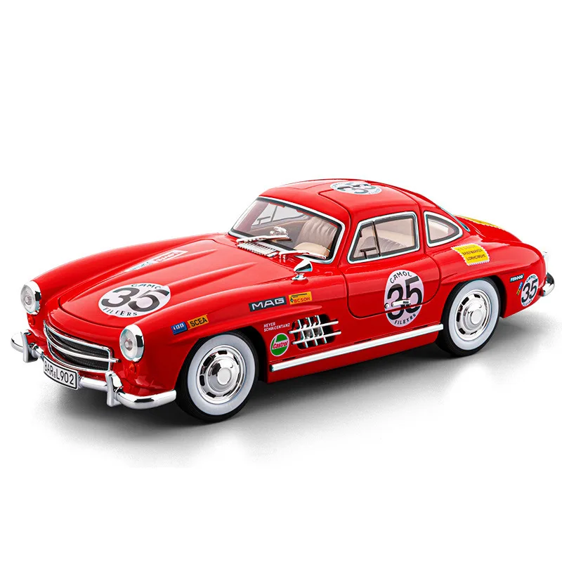 

Масштабная модель автомобиля 300SL (1:18) из сплава, со звуком и светом, откатным механизмом, детская игрушка, коллекционный предмет, подарок на день рождения
