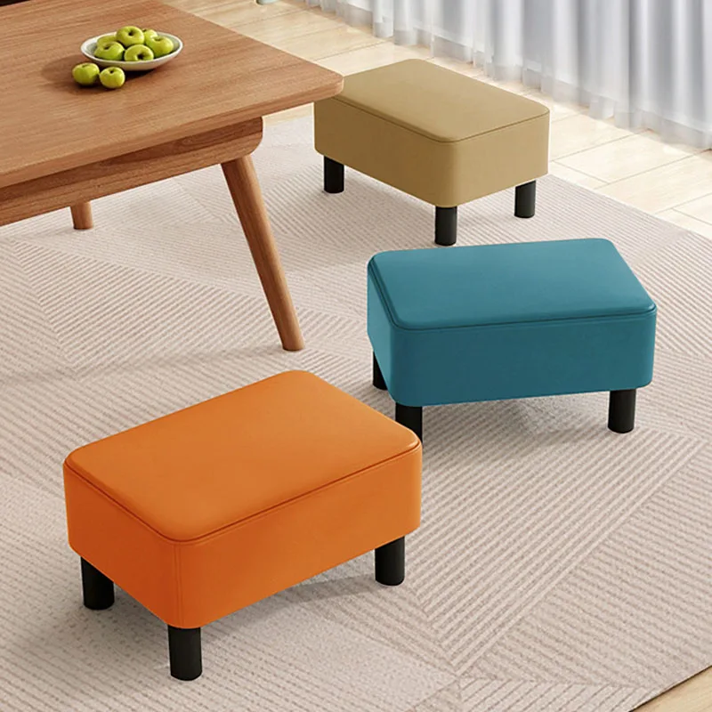 

Rectangle Foot Stool Faux Leather Ottoman Foot Rest With Legs Sofa Footstools Step Stool For Home Couch Living Room Entryway