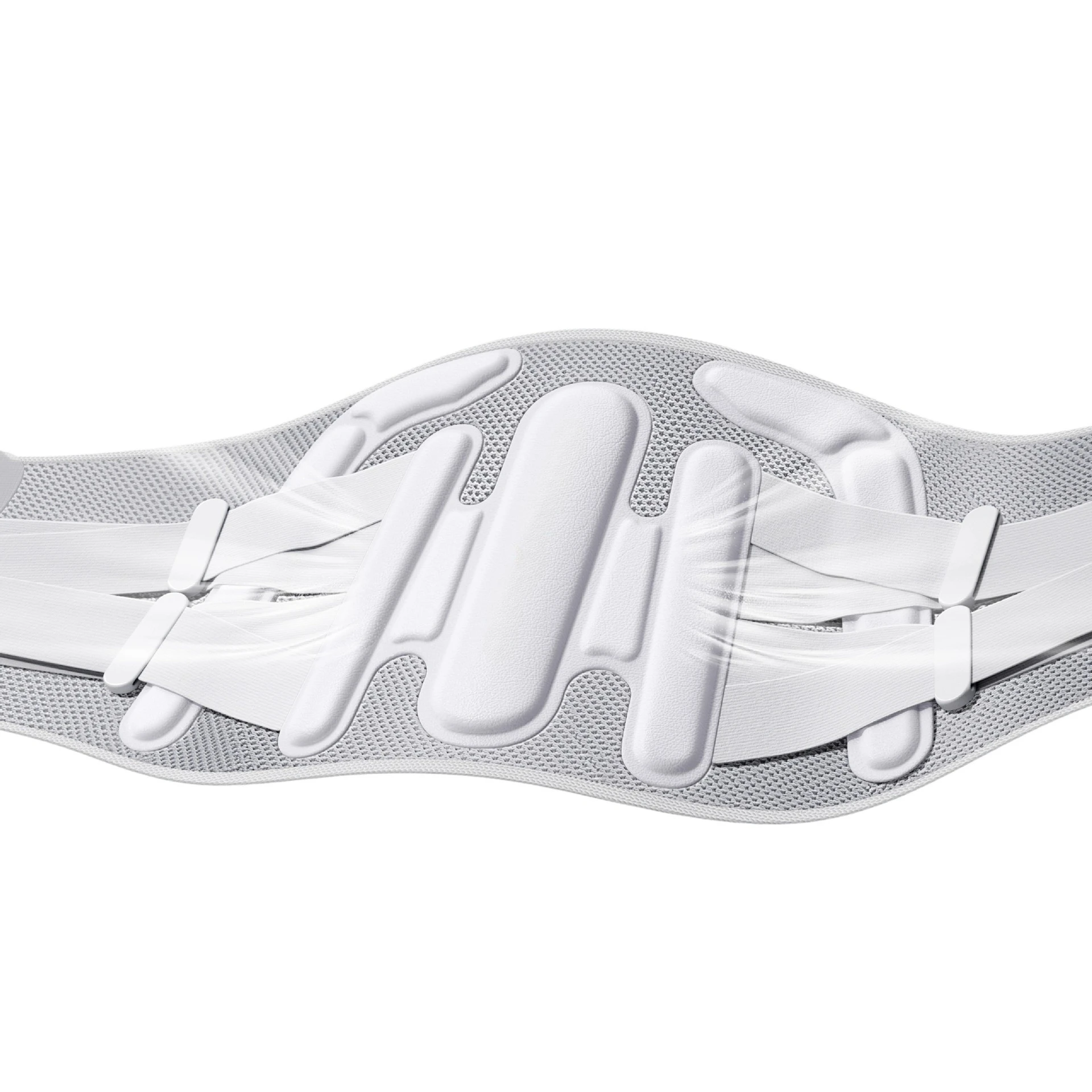 Lumbar fixation belt, protecting lumbar support, with four steel plates for support and bidirectional elastic belts