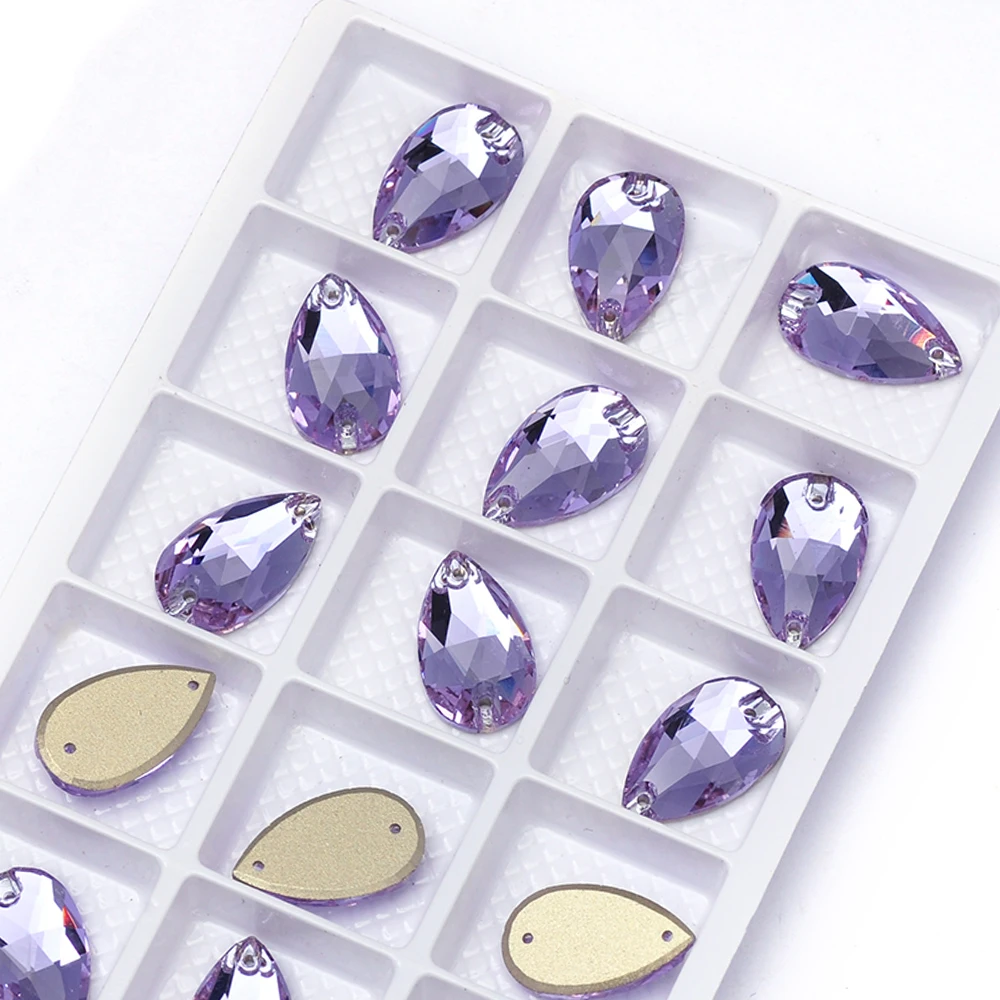 PUBRILEX Violette K9 Strasssteine zum Aufnähen, Glas-Strass, flache Rückseite, DIY-Nähzubehör, Kristallsteine für Taschen- und Kleiderdekorationen – Detail 7
