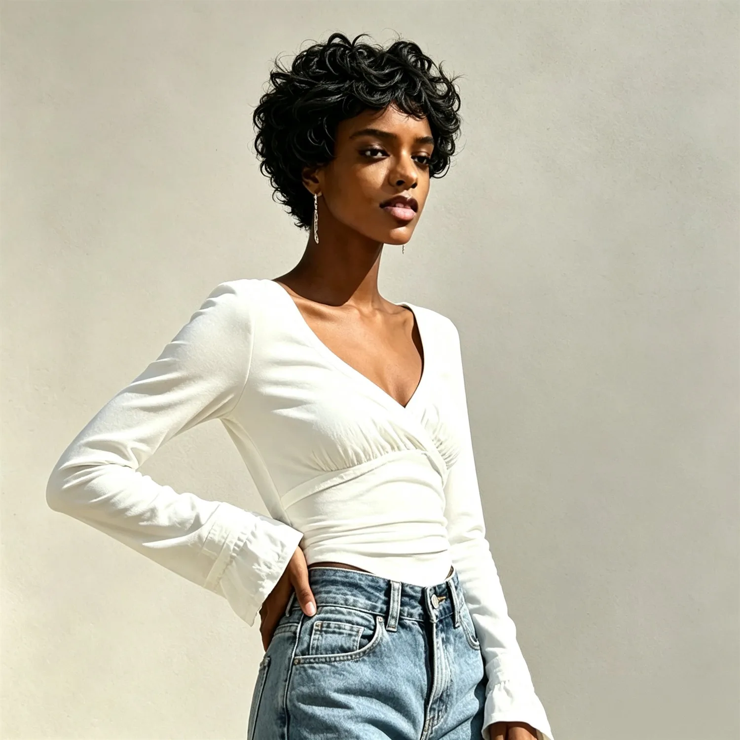 Short Curly Bob Wig 8 Inch 150g 1B Natural Black Heat Resistant Synthetic Wig For Women
