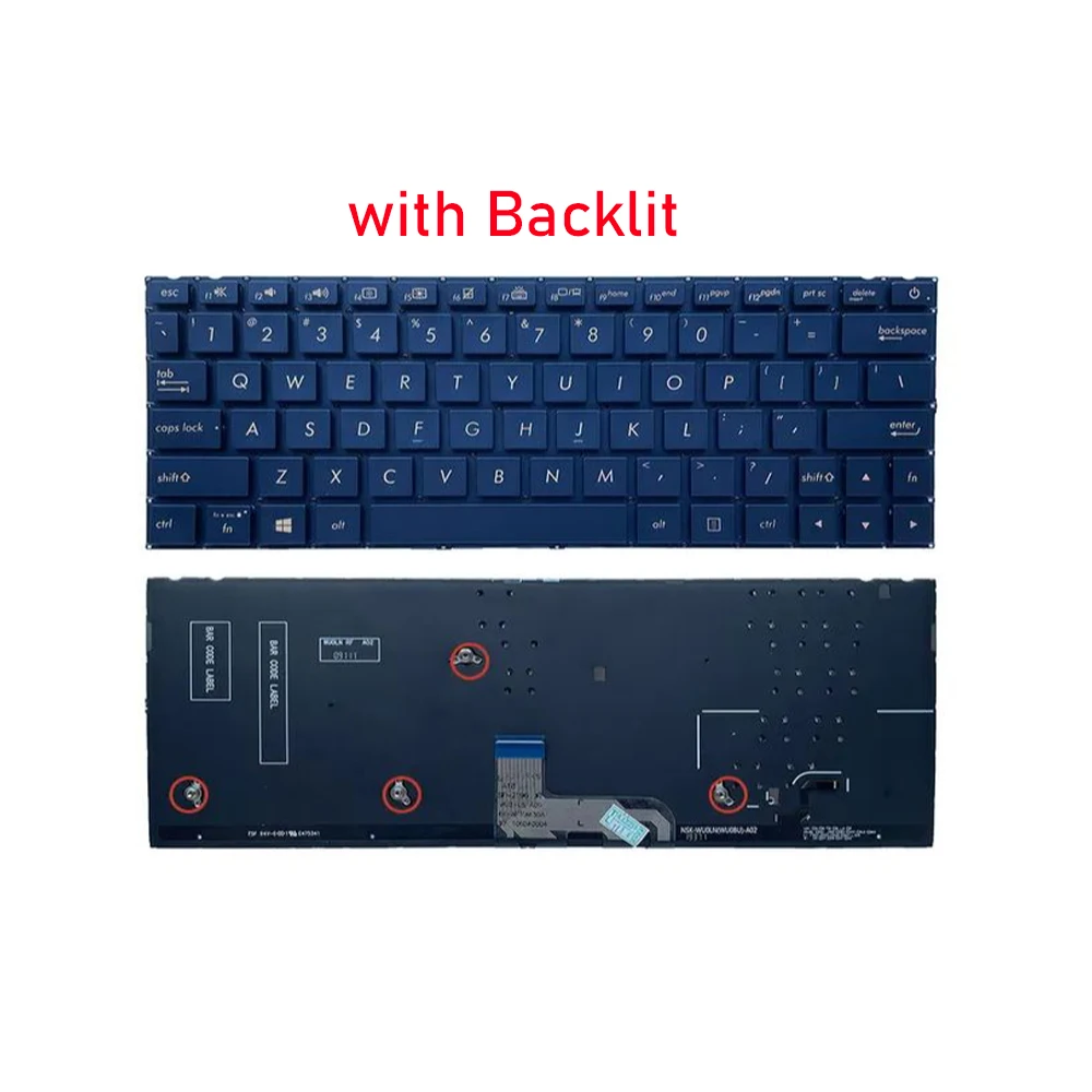 Imagem -04 - Xin-teclado para Notebook Retroiluminado Russo-americano Asus Zenbook Ux333 Ux333f Ux333fa-ab77 Ux333fn U3300f Ux3300f Uf3300f