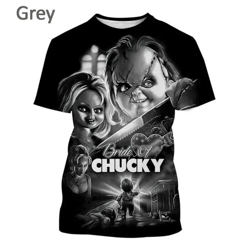 Hip Hop Unisex Casual Top Horror Movie Bride Of Chucky T Shirt New Arrivals Men Summer 3D Print Mens Short Sleeve T Shirt