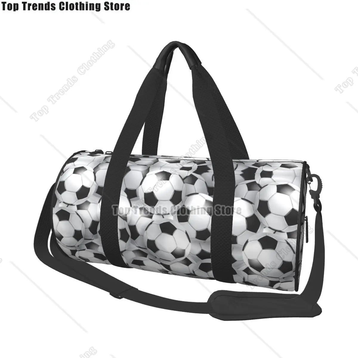 

Soccer Balls Black White Gym Bag football Duffle Oxford Sports Bags with Shoes Luggage Handbag Retro Fitness Bag For Men Women
