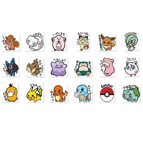 Pokémon Anime Peripherals Kawaii Pikachu Charmander Jigglypuff Mewtwo Cartoon Waterproof Decorate DIY Lasting  Tattoo Stickers