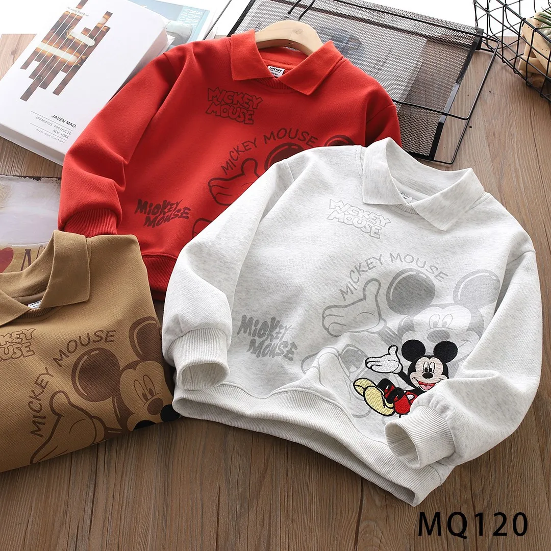 

2024 Autumn High quality Children's Sweatshirt Disney Cartoon Sweatshirt For Boys And Girls polo Neck Loose Fashion Top