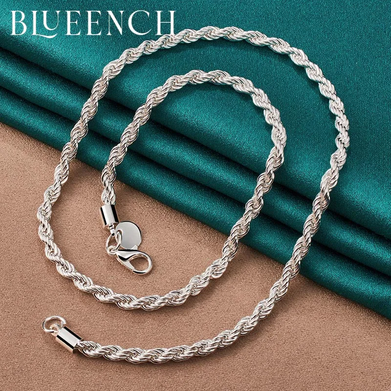 Blueench 925 Sterling Silver Snake Chain Simple Necklace For Women Proposal Wedding Fashion Personality Jewelry