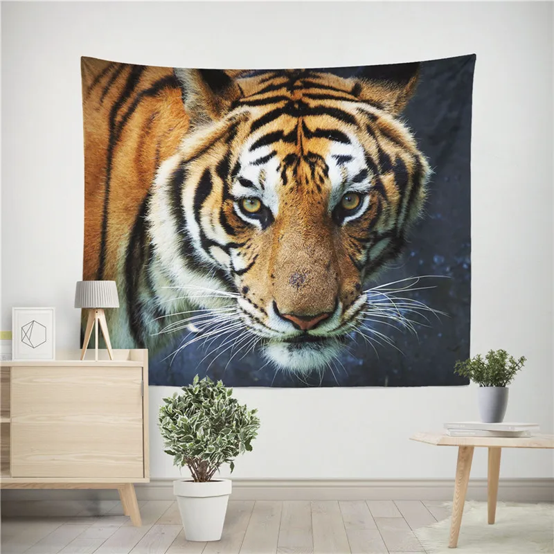 Lion Tiger Tapestry Colorful Animal  Wall Hanging  and  Print Home Bedroom Living Room Decor Pillowcase