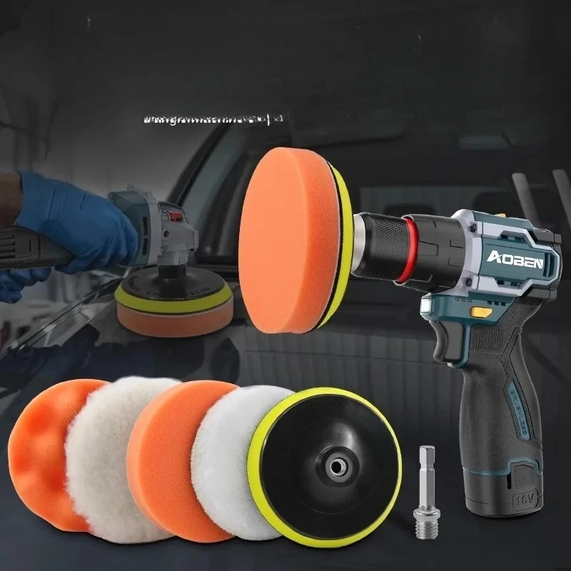 

Polishing Sponge Plate Set Imitation Plush Waxing Angle Grinding Cleaning Sponge Wheel Car Beauty Set Electric Drill Polishing