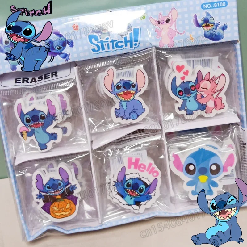 1set Disney Lilo & Stitch gomma materiale scolastico cancelleria Cartoon Stitch studente matita gomma per bambini regali premio pupilla