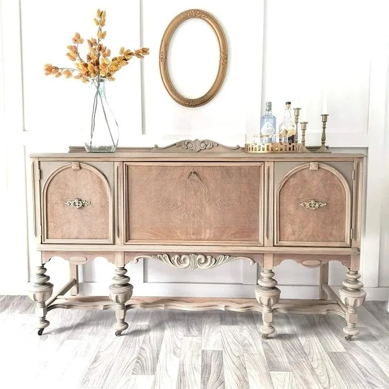 Retro solid wood carving flower entrance cabinet entrance hall cabinet wall locker