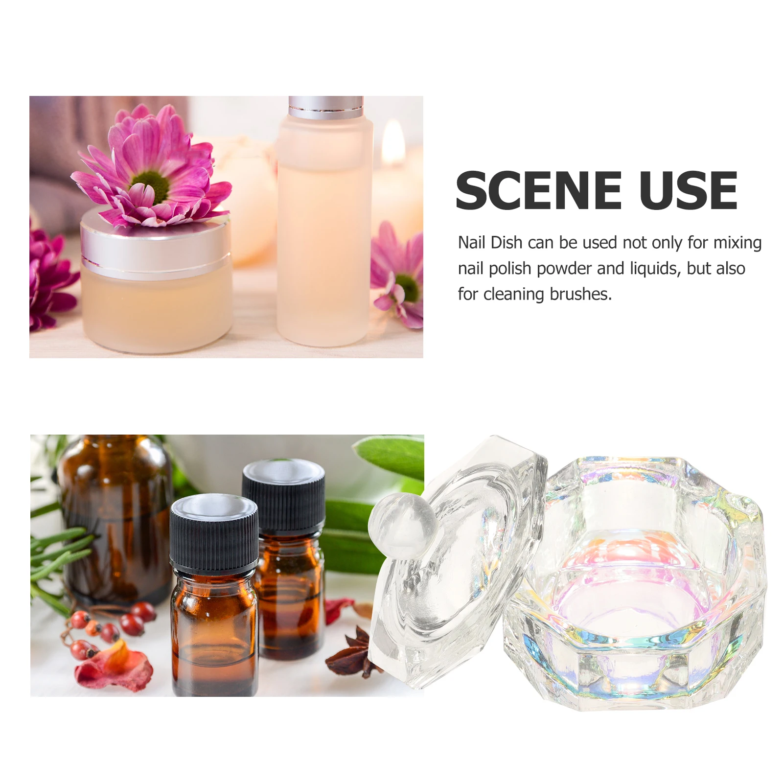 2 pçs manicure prego prato copos de vidro dappen prato para acrílico líquido pó titular durável prático acrílico suprimentos para unhas