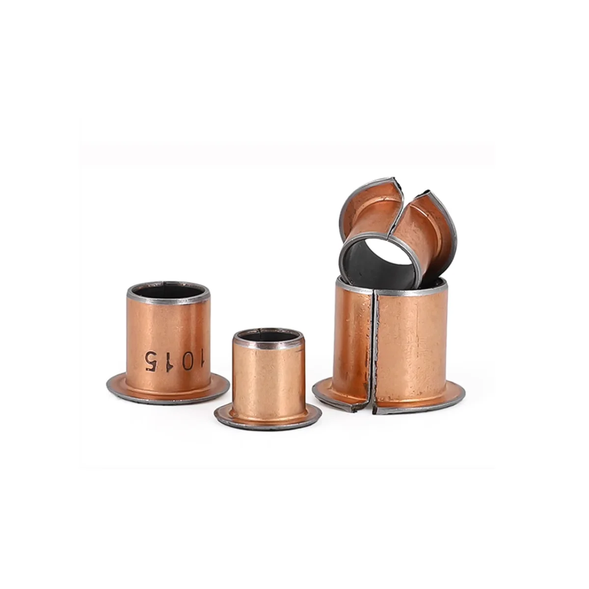 SF-1F Type Flanged Oil-Free Self-Lubricating Composite Copper Sleeve Liner / Stepped Flange Bearing