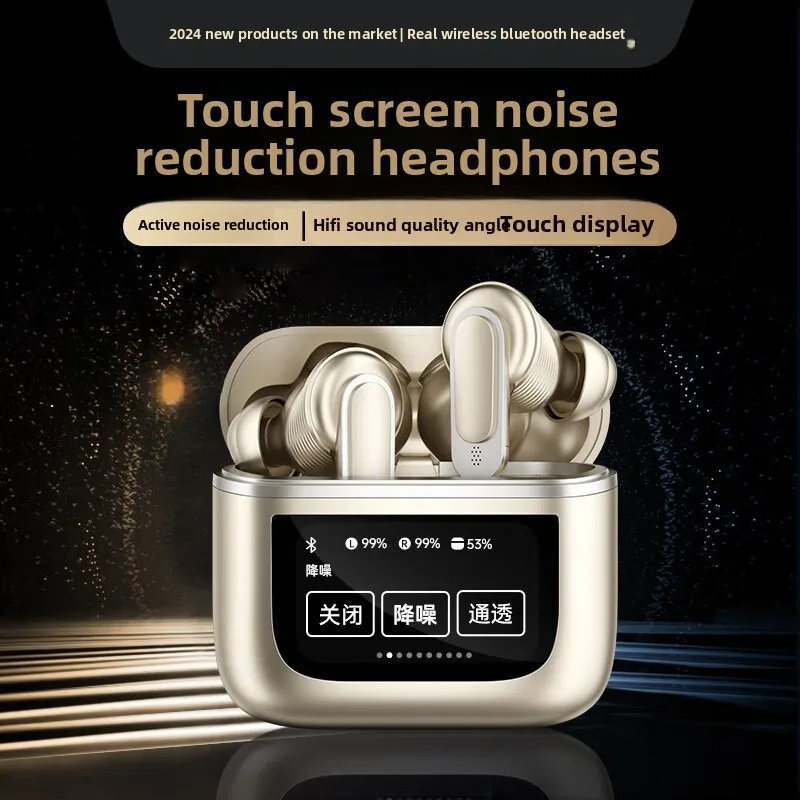 

Multifunctional V8 Touch Smart Screen Bluetooth Earphones ANC Active Noise Reduction In Ear TWS Screen Earphones