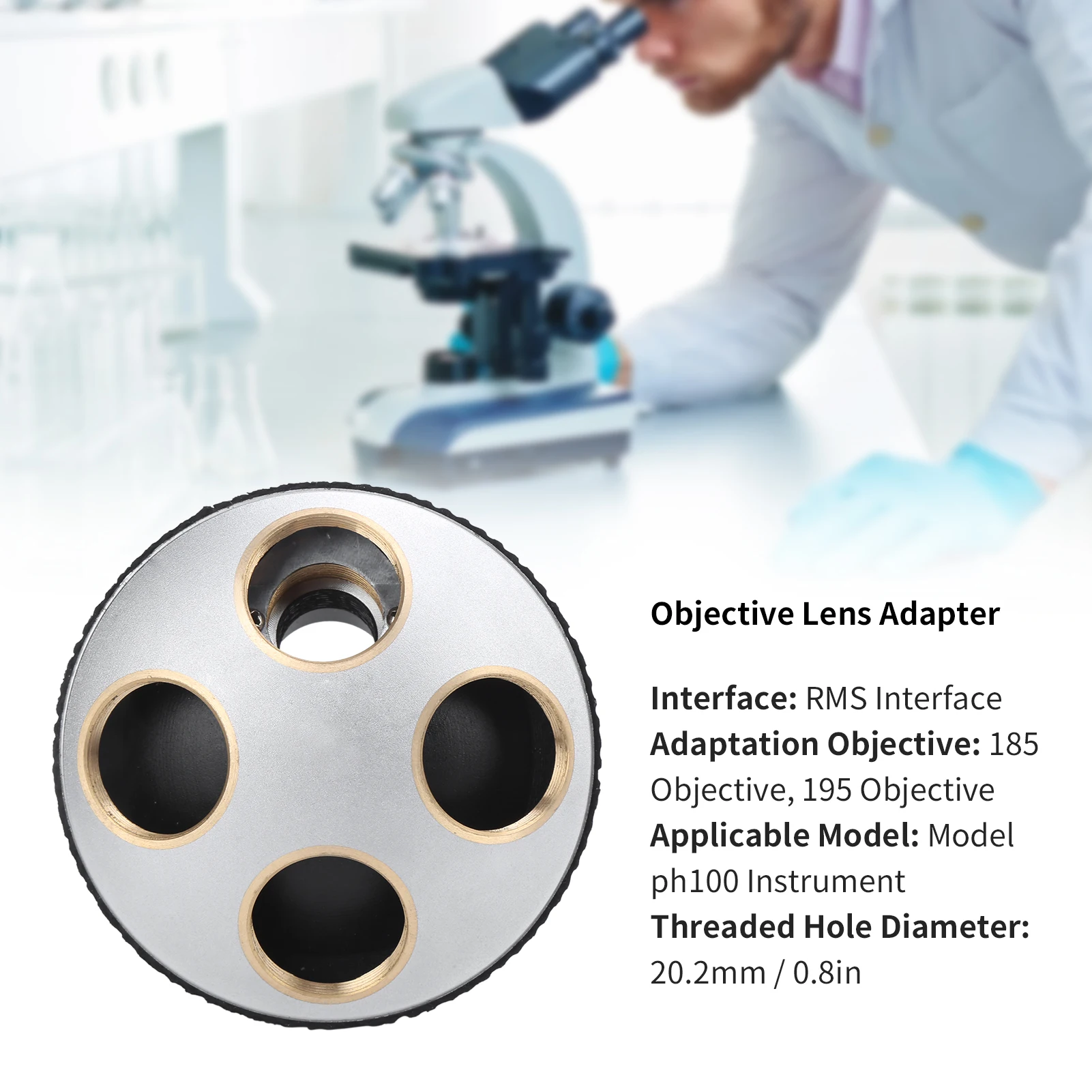 مجهر عدسة الأنف الدوارة محول 4 فتحات عدسة موضوعية محول عدسة الأنف الدوار مع واجهة RMS
