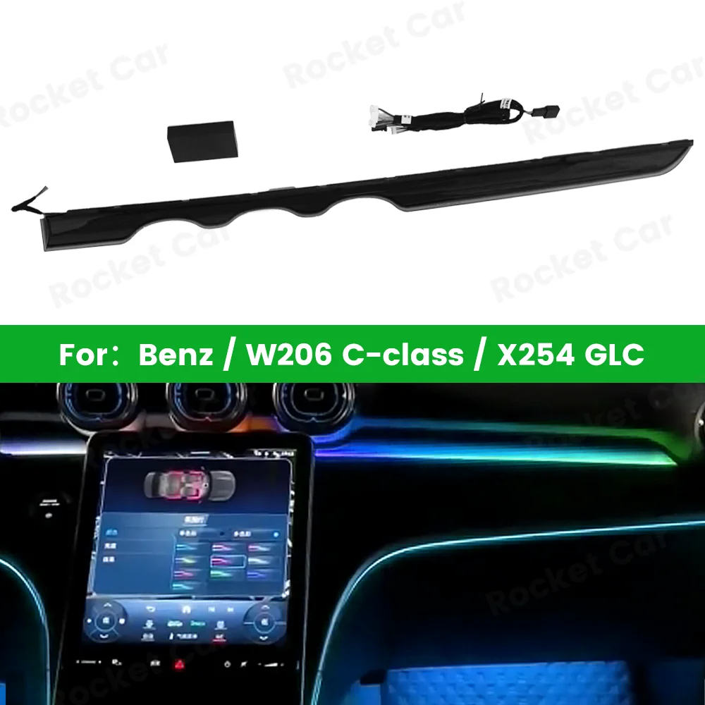 

New 64 Color Ambient Light For Mercedes Benz W206 2022+ Non Destructive Installation of Dynamic Front Passenger Decorative Light