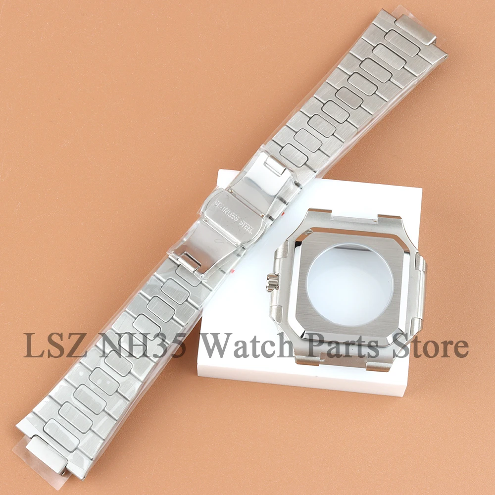 38 مللي متر مع سوار الفولاذ المقاوم للصدأ لحركة NH35 NH36 NH38 29.5 مللي متر الهاتفي الياقوت الزجاج كابيتوس ساعة اكسسوارات