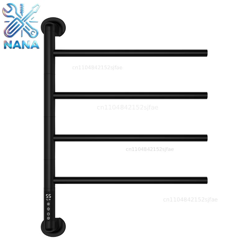 Intelligent Carbon Fiber Heating Electric Rotating Towel Rack Concealed Bathroom Stainless Steel Drying Rack Bath Towel Rack