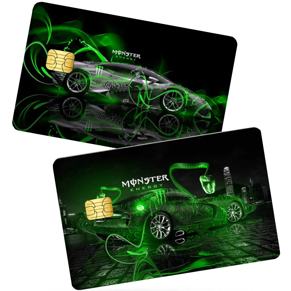 Monster Energy Motorcycle Stickers 4pcs PVC Credit Card Skin Stickers Removable Self-adhesive Protective Film