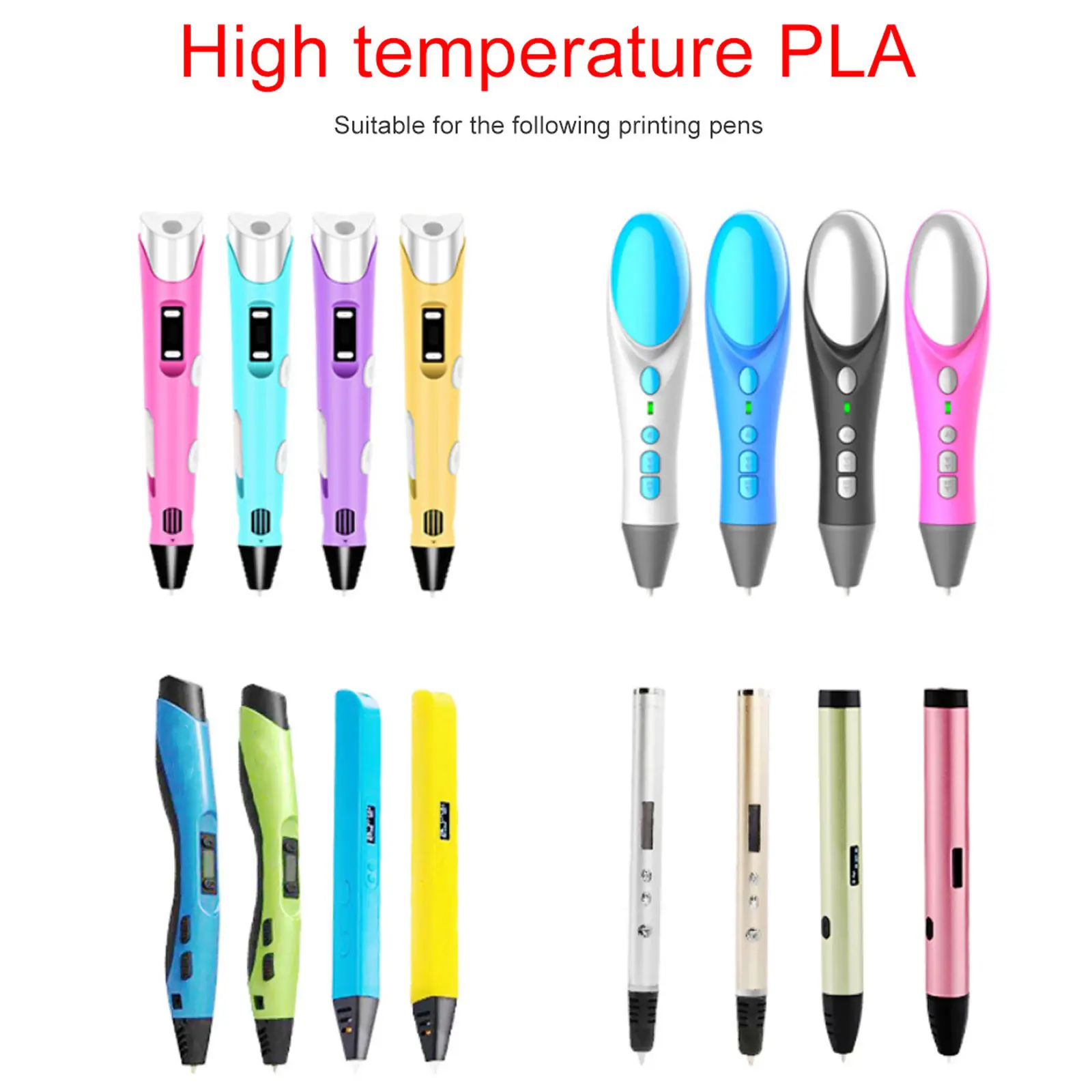 18 Colors Random Pla 3D Printing Filament 1.75mm Diameter Universal Compatible Creative Gift for DIY 3D Pens Printers Printing