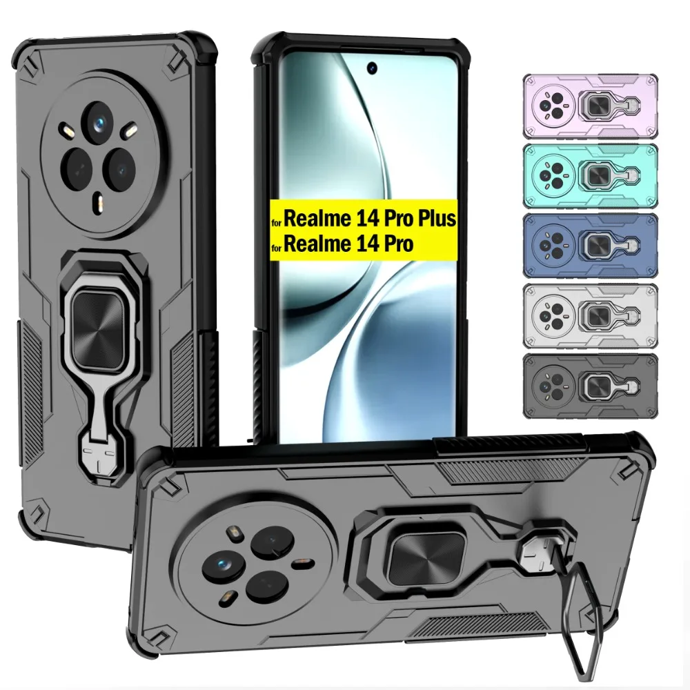 

Вращающаяся подставка для Realme 14 Pro 5G 14 Pro+ Plus, чехол с магнитным кольцом-держателем для OPPO Realme 14 Pro Plus Fundas