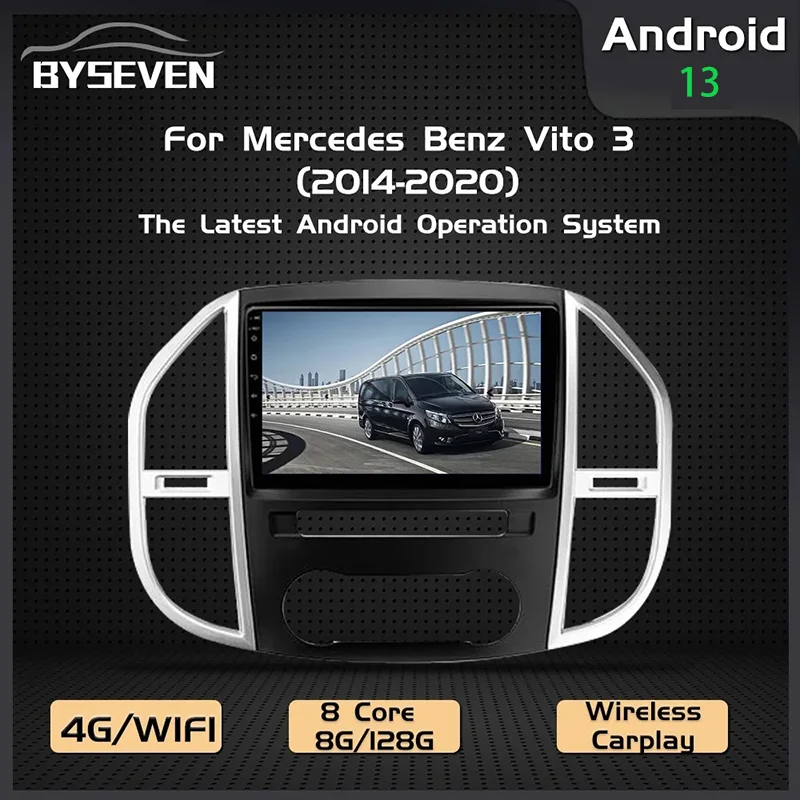 BySeven Auto Radio For Mercedes Benz Vito W447 2014-2021 Car Android Multimedia Player GPS Navigation Head Unit Stereo Player