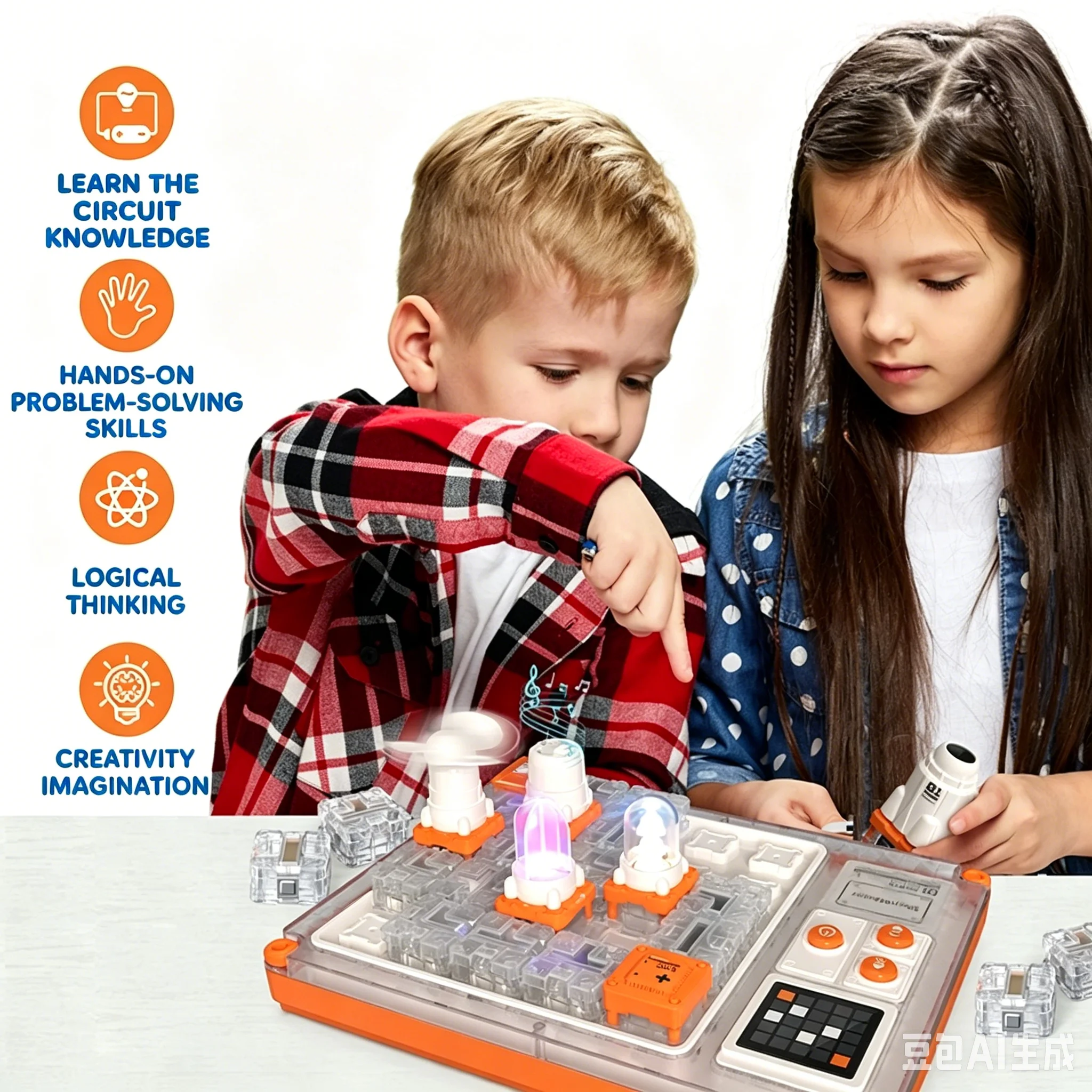 Circuit Maze Puzzle Toy, Physics Experiment Building Blocks, Educational STEM Tech Toy for Logical Thinking Training