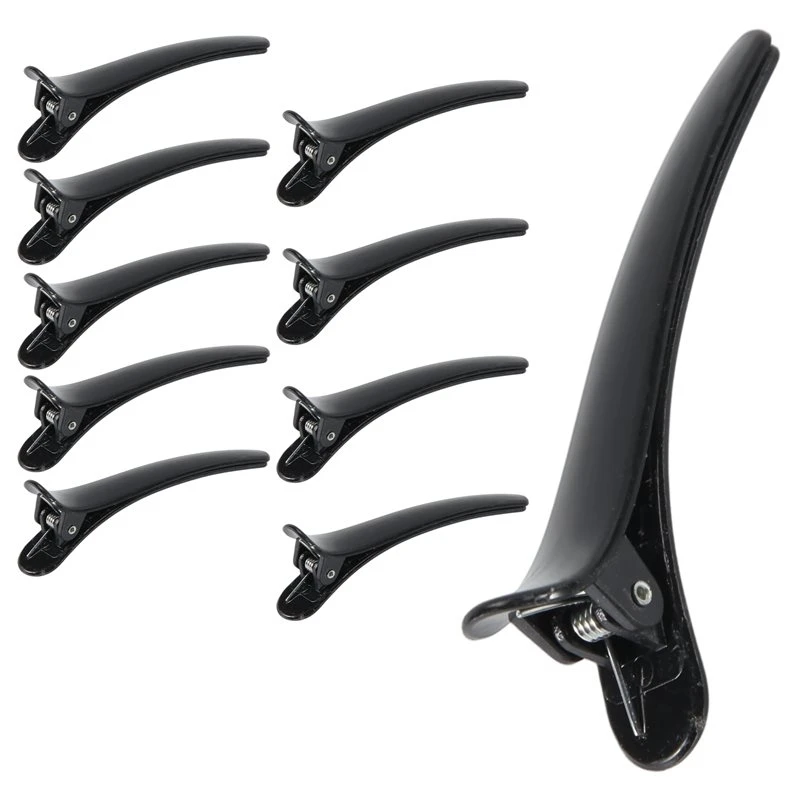 Hot kf-10 Pcs Black Plastic Single Prong DIY Hairstyle Alligator Hair Clip 3.1