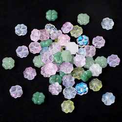 20/50pcs/Lot 10mm Colored Four-leaf Clover Shape Beads for Jewelry Making Loose Spacer Glass Beads DIY Bracelet Necklace