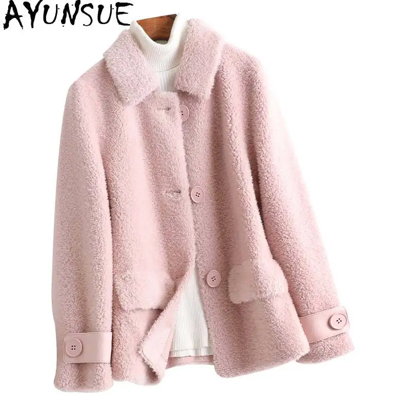 

2021 Autumn Winter New Fur Coat Women's Jacket Short Composite Fur Coat 100% Wool Fur Jacket Casaco Inverno Feminino FCY1482