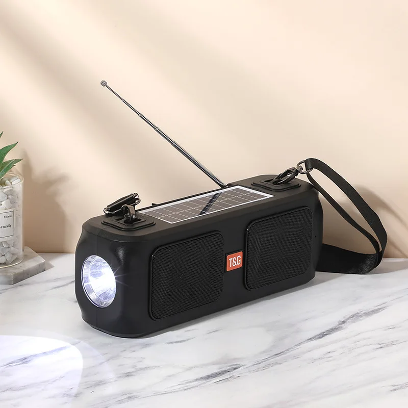 Nieuwe Draadloze Bluetooth Speaker Tws Outdoor Draagbare Solar Fm Zaklamp Met Cadeau Geluid