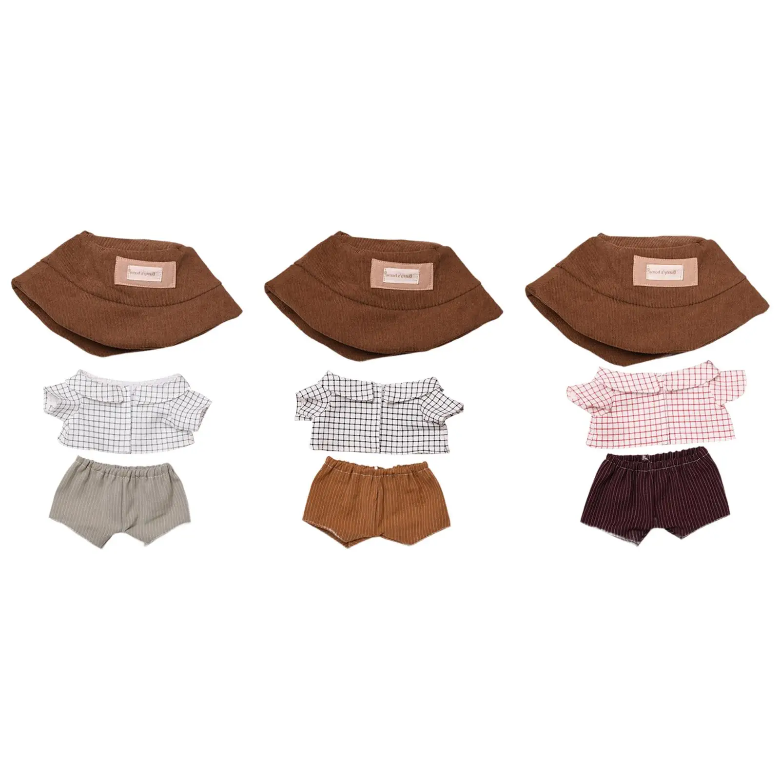 

3x Dolls Shirt with Shorts and Hat Accessory Miniature Clothes for 38cm Dolls Thanksgiving Gifts Birthday Gifts Halloween Gifts