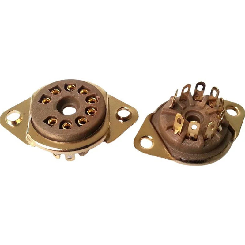 -MEOF 10 Uds. Base de válvula de tubo de baquelita de 9 pines para 12AX7,12AT7,12AU7,ECC83 Ideal para amplificadores de Audio y proyectos de bricolaje HIFI