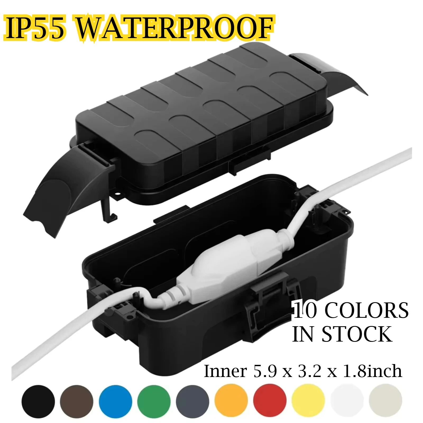 Small Outdoor Electrical Box, Available in 10 Color Options, IP55 Waterproof Junction Box for Protecting Plugs and Sockets