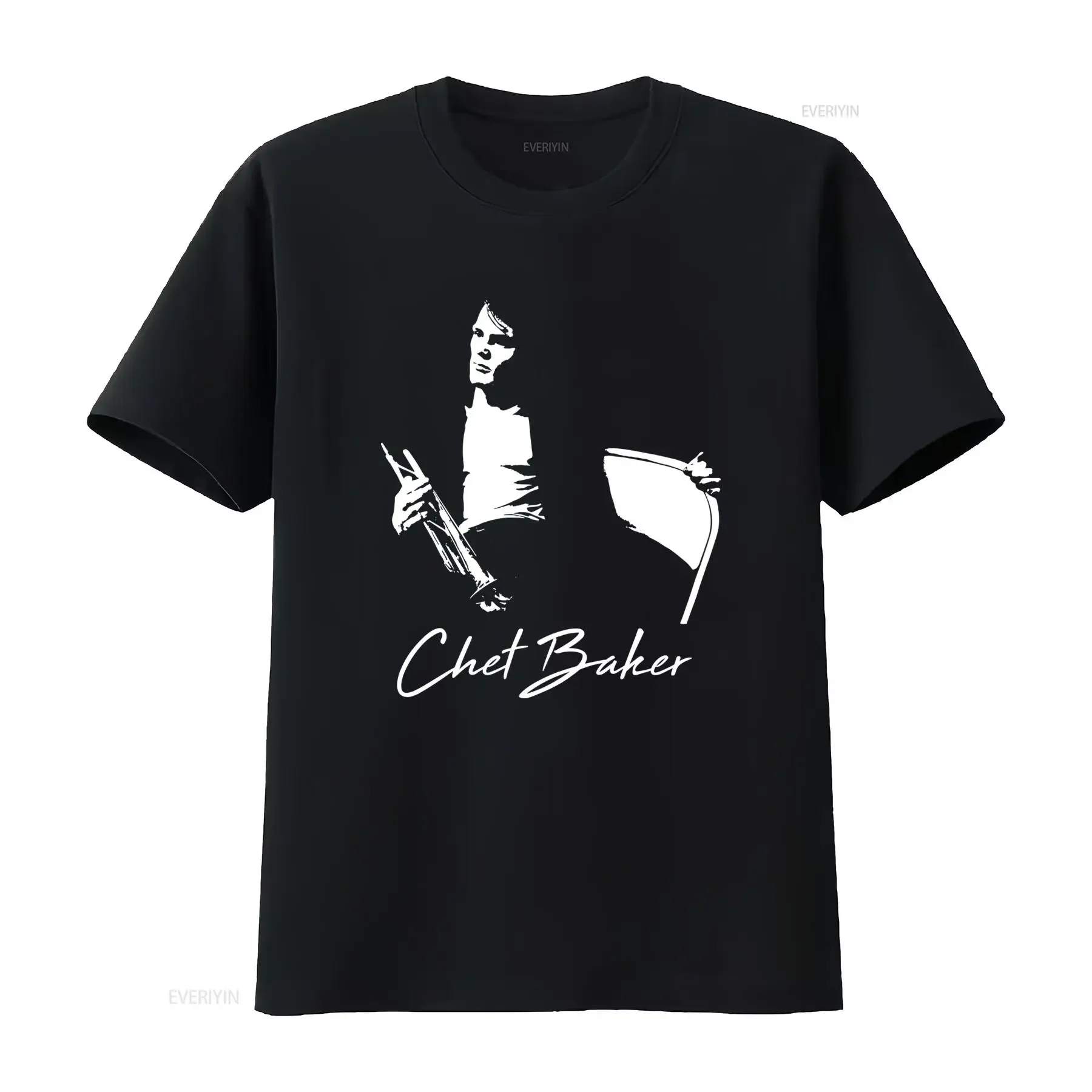 Vintage Chet Baker Super Star Cotton Black T Shirt All Sizes Available vintage Washed Casual Breathable Unisex fashion