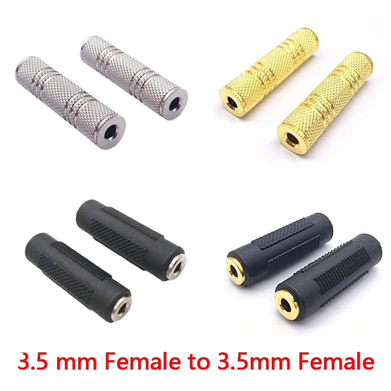 

2Pc 3.5mm Jack Coupler Gold Plated 3.5 mm Female to 3.5mm Female Jack plug audio Stereo Coupler Socket Adapter connectors