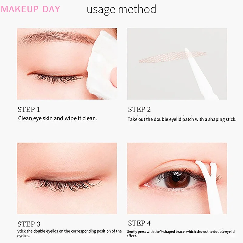 90 Stück unsichtbare doppelte Augenlid Aufkleber Spitze Eye Lift Streifen transparente Gaze Mesh-Spitze Klebeband selbst klebende Aufkleber Eye Tape Tool