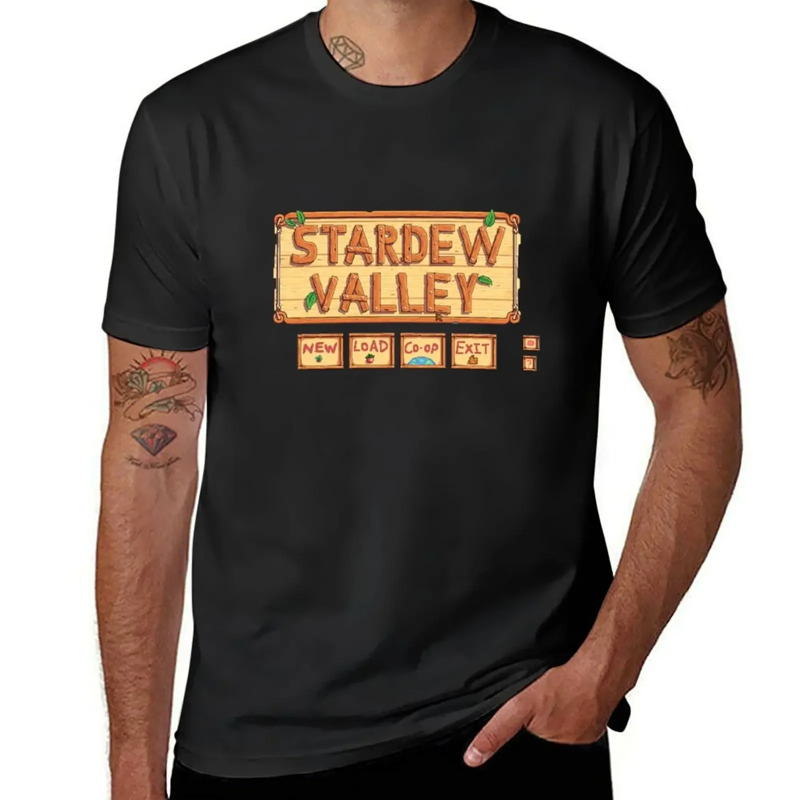 

stardew valley menu T-Shirt plus size tops blacks men t shirts high quality