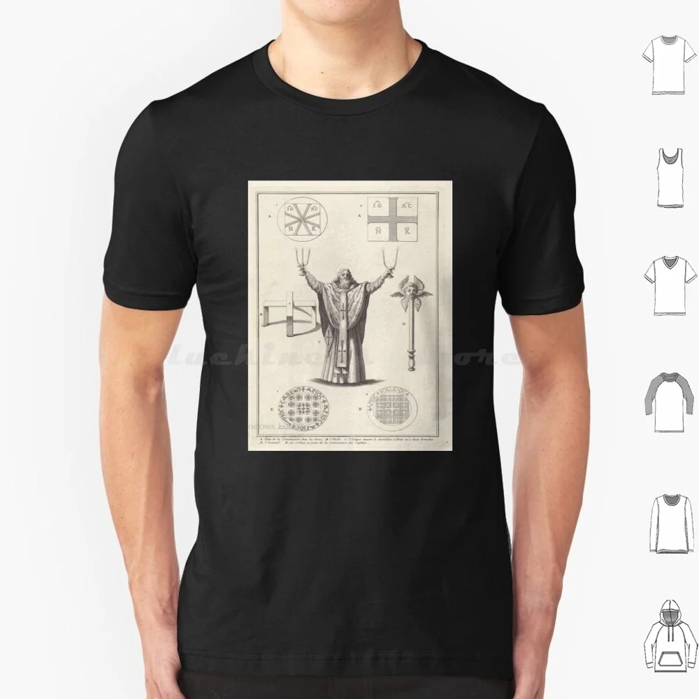 Greek Orthodox Bishop With Attributes From The Orthodox Tradition-Orthodox Easter T Shirt Big Size 100% Cotton Icon Christian