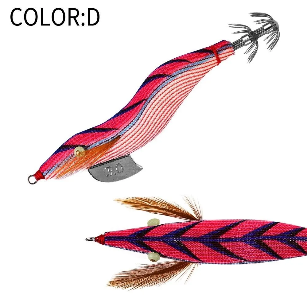 Egi 3.0 Hook Squid Bait 30g Weight Octopus Design Jigging Lures Wutong wood Cuttlefish Shape Slow Sinking Sea Fishing