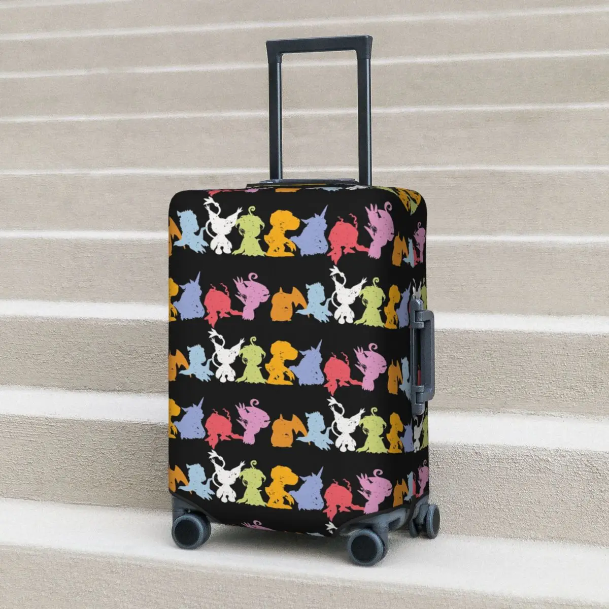 

Rookies Lineup Digimon Agumon Matt Gabumon Sora Anime Suitcase Cover Protection Elastic Travel Luggage Protector Covers