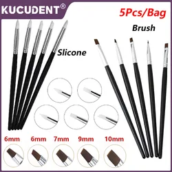 5 stks/set Tandheelkundige Hars Borstel Pennen Siliconen Vormgeven Pen voor Lijm Composiet Cement Porselein Tandheelkunde Sculptuur Carving Gereedschap