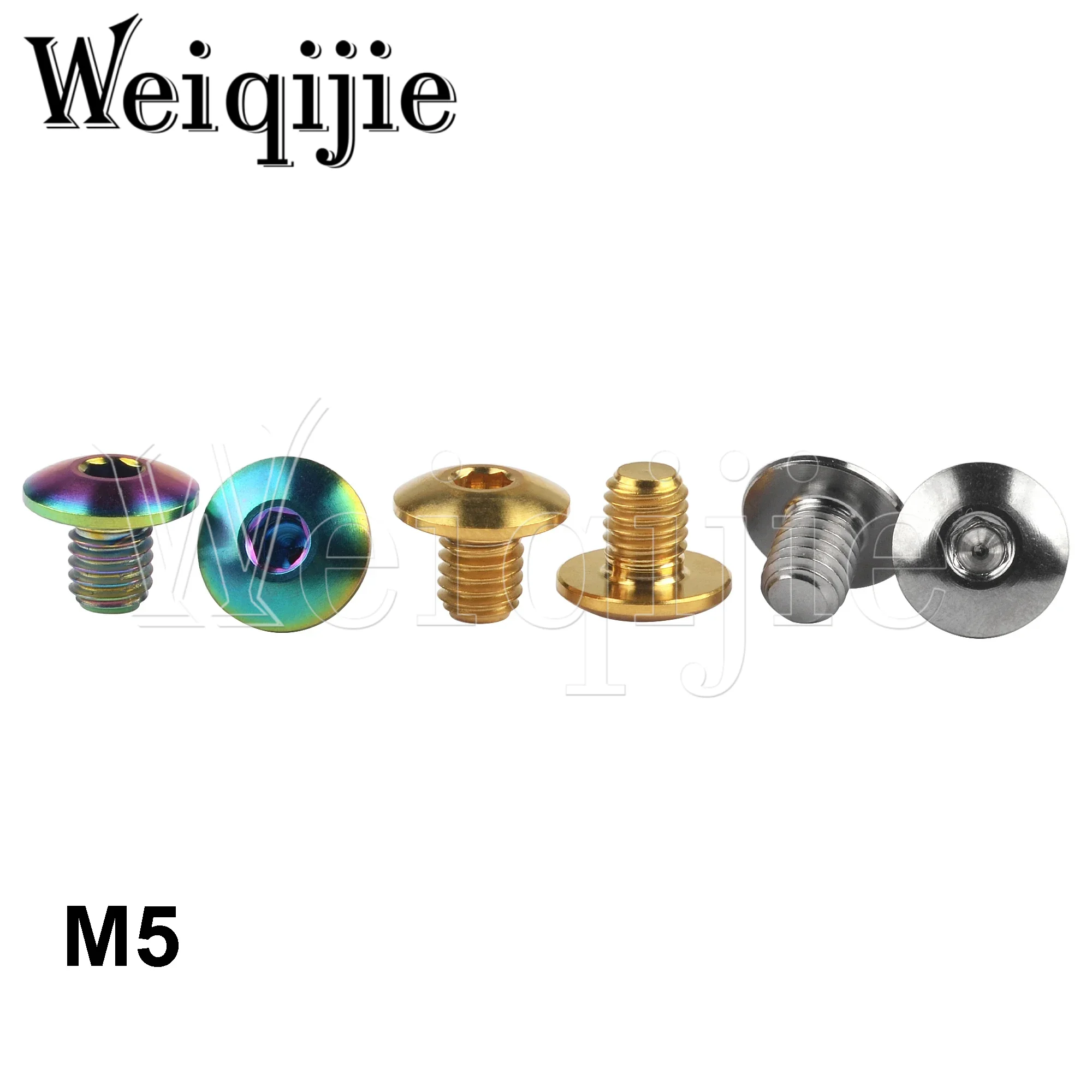 Weiqijie 6pcs Titanium Ti M5 Bolt for Shimano XT Brake Handle Oil Cap Screws Bike Bolts Accessory Pack