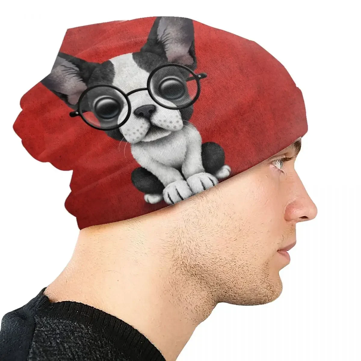 

With Glasses Skullies Beanies Caps Fashion Winter Warm Knitted Hat Adult Unisex Pet Dog Bonnet Hats