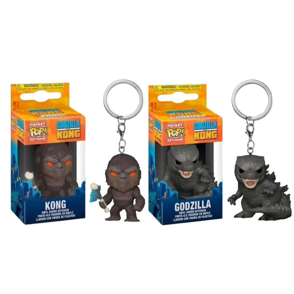 Hot Anime King Kong VS Godzilla Keychains King Kong Godzilla Mini Action Figures PVC Pendent Vinyl Action Collections Toys Gifts