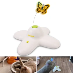 360 Degree Rotating Motion Activated Butterfly Funny Toys Smart Interactive Flutter Bug Automatic Flashing Puzzle Toy Cat Toy