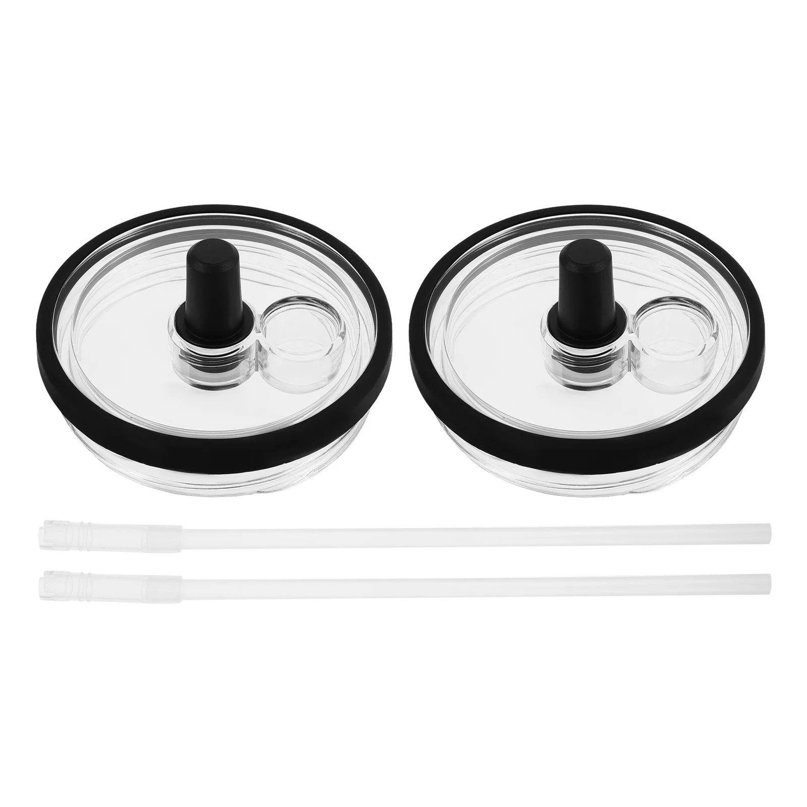 

2Pcs Transparent Tumbler Replacement Lid Spill-Proof Splash-Resistant Cover Leakproof Reusable Travel Cup Plastic Tumbler Lids